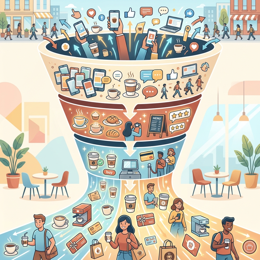 Cafe Meta Ads Funnel Diagram