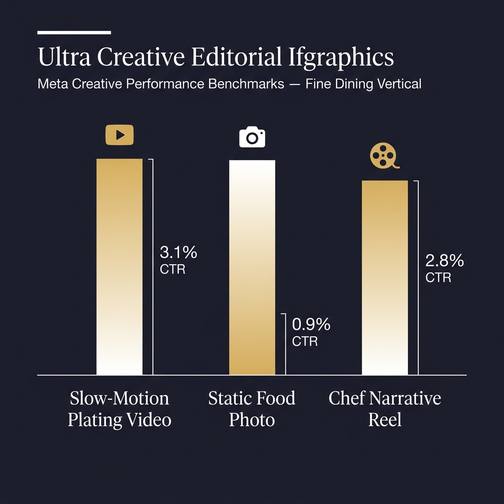 Meta Ads creative format benchmark comparison - Fine dining marketing strategy | ThePieCraftMarketing