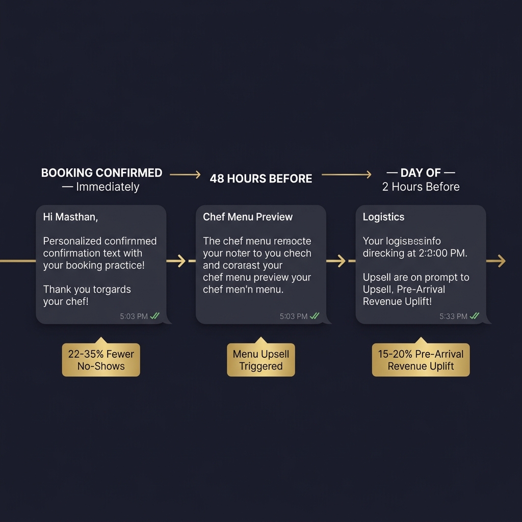 WhatsApp pre-arrival message sequence for fine dining restaurants - Restaurant guest retention strategy | ThePieCraftMarketing